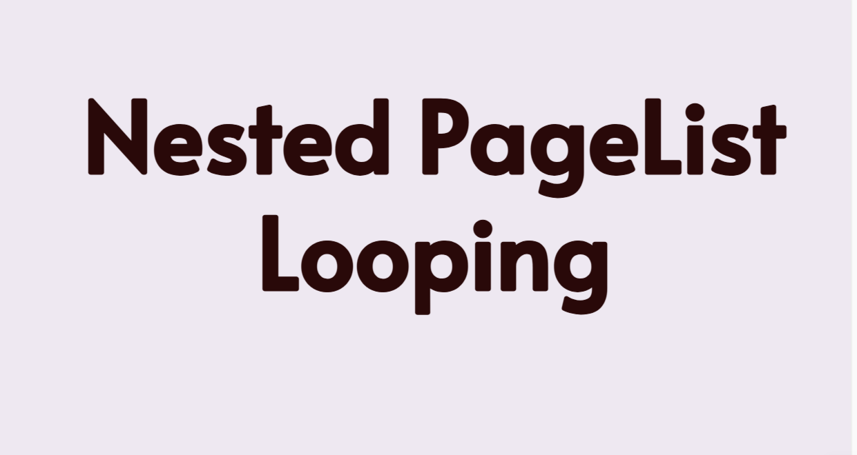Nested PageList-Multiple Loop