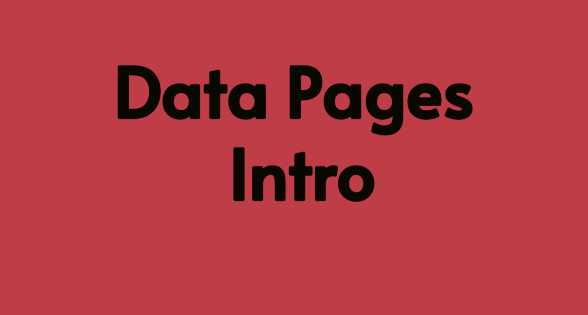 Data Pages Intro